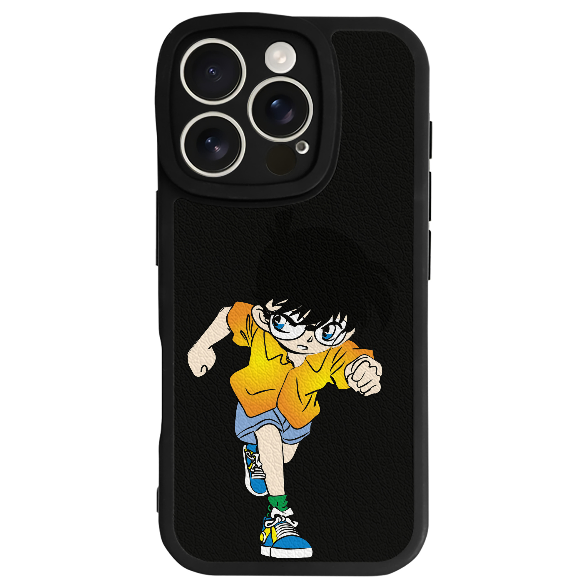 （画像用） 名探偵コナン 江戸川 コナン Detective Conan Conan Edogawa 【iPhone 16シリーズ対応】シリコンスマホケース（レザー調） 材質：シリコン